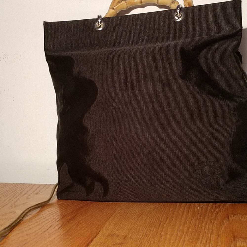 #4 durable "File" Fabric Bamboo Handled Shopper Sunny Hawaii NWOT - Picture 6 of 16